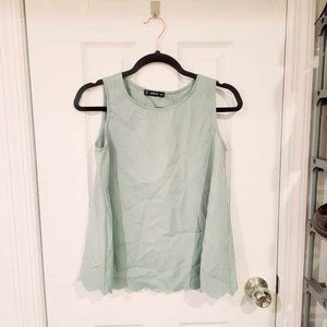 SHEIN Mint Sleeveless Rounded Edge Top